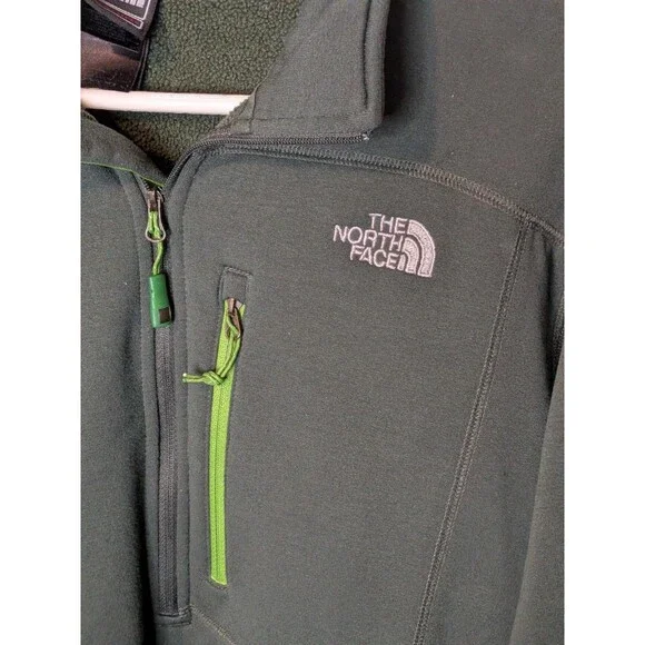 ​The North Face Summit Series 1/4 Zip Fleece Pullover Green Men's Medium Pocket - Picture 4 of 10